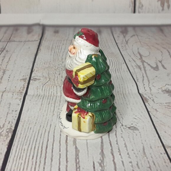 Fitz And Floyd 1996 OMNIBUS Ceramic Santa & Toy Sack Salt & Pepper Shaker Set - Picture 3 of 14